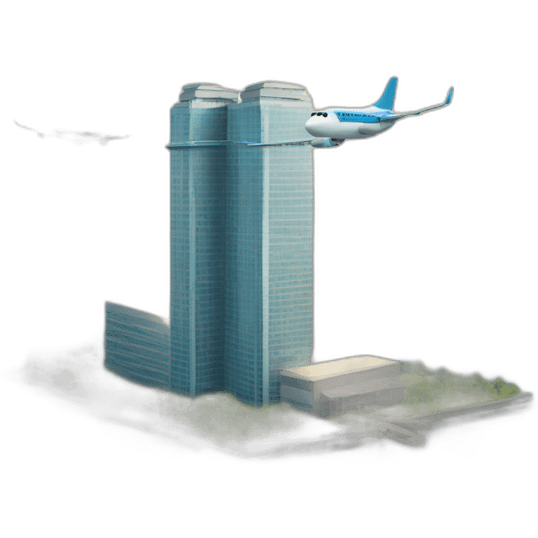 Double tower with airplan emoji