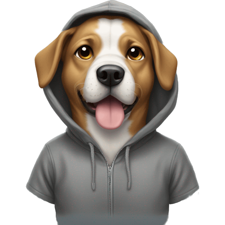 Dog wearing hoodie emoji