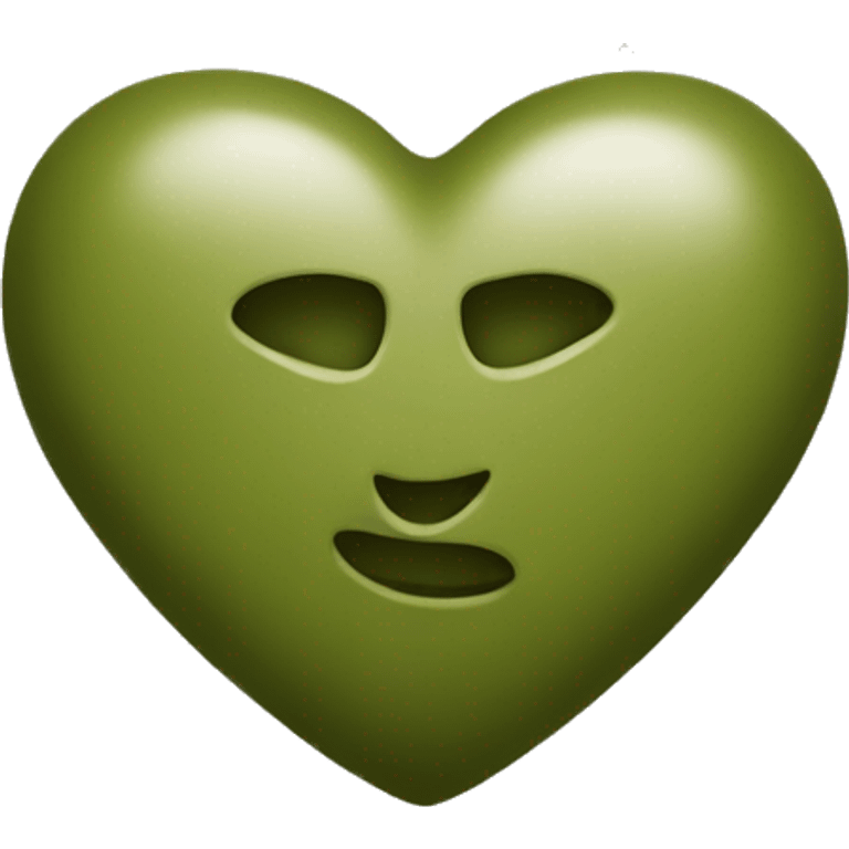 Olive green heart  emoji