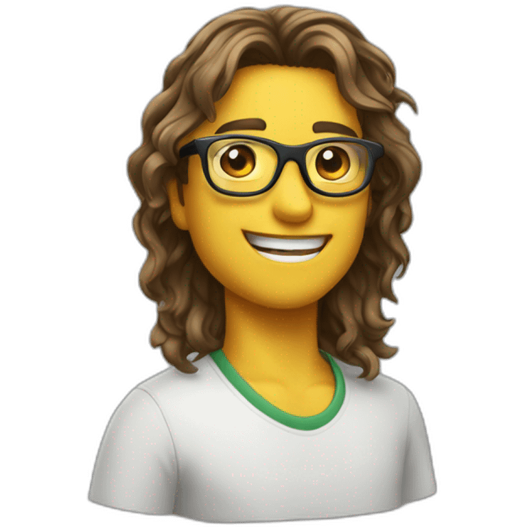 joven con gafas alegre emoji