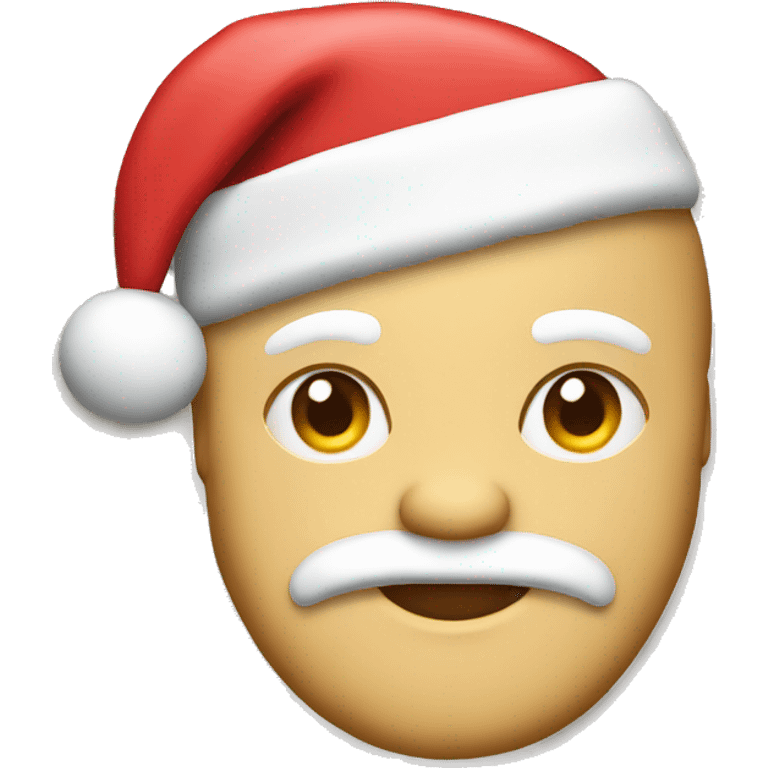 A sugar cookie that is santa emoji