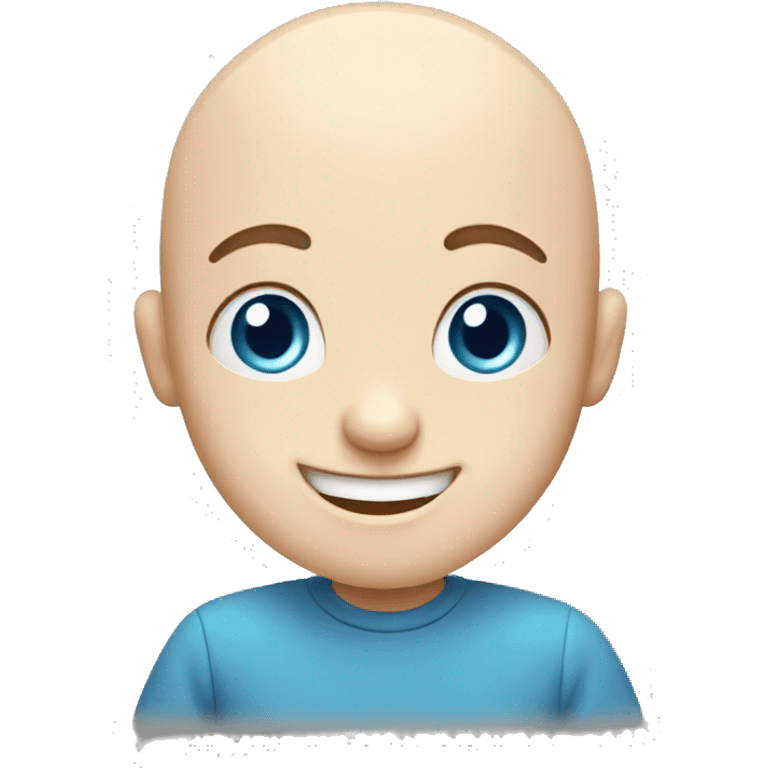 happy bald boy blue-eyed giving thumbs-up emoji