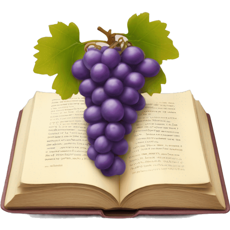 Book with grapes on top emoji