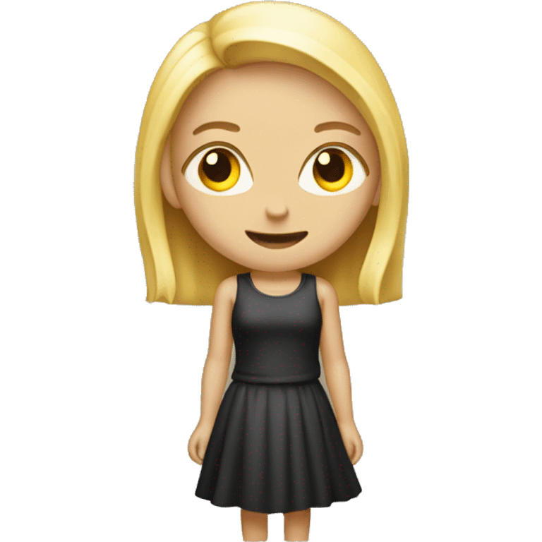 Blonde girl standing, but she’s a devil emoji