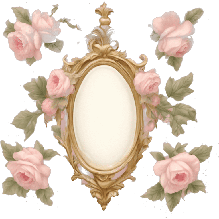 vintage rococo light pink dainty floral vanity emoji