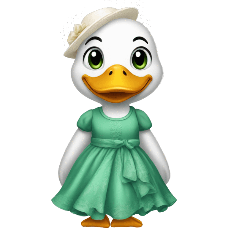 a duck with dress  emoji