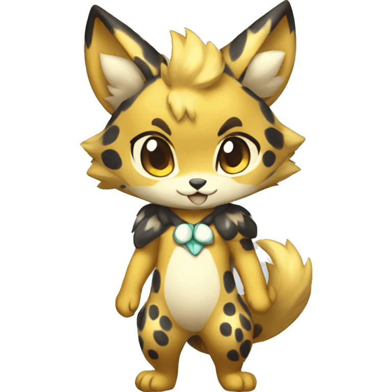 shiny, spotted, Kemono-style, Chibi, Anthro-Fur-Sona-Fakémon, Full Body emoji