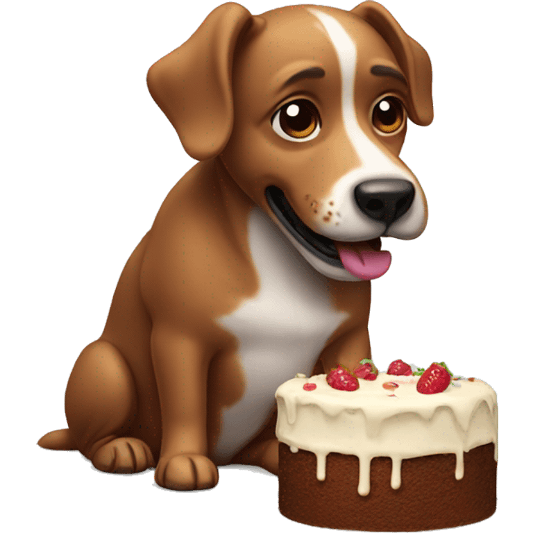 Dog eating cake  emoji