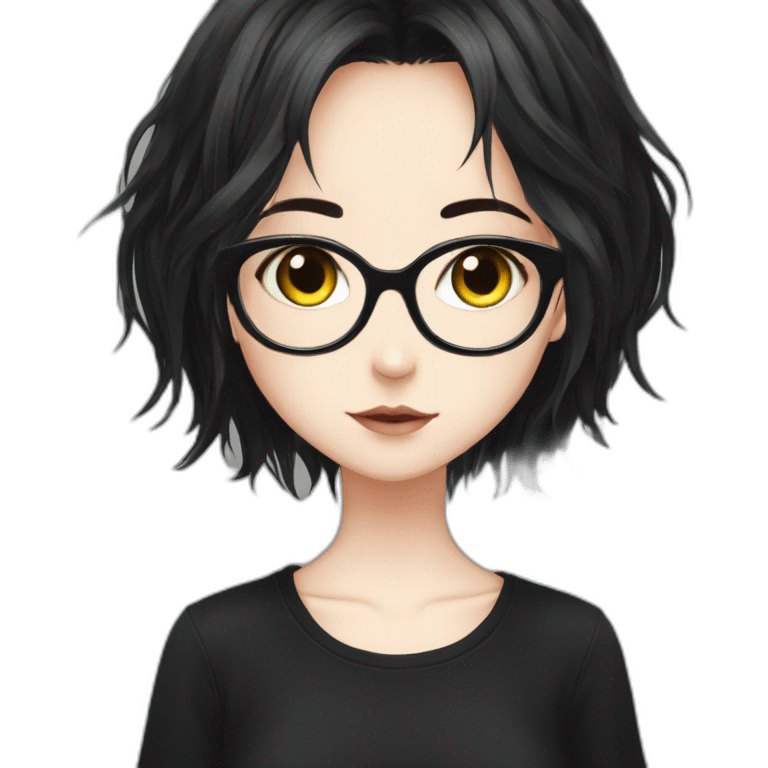 Anime+eyes+goth-girl-dark-hair-with-glasses-black-tshirt emoji