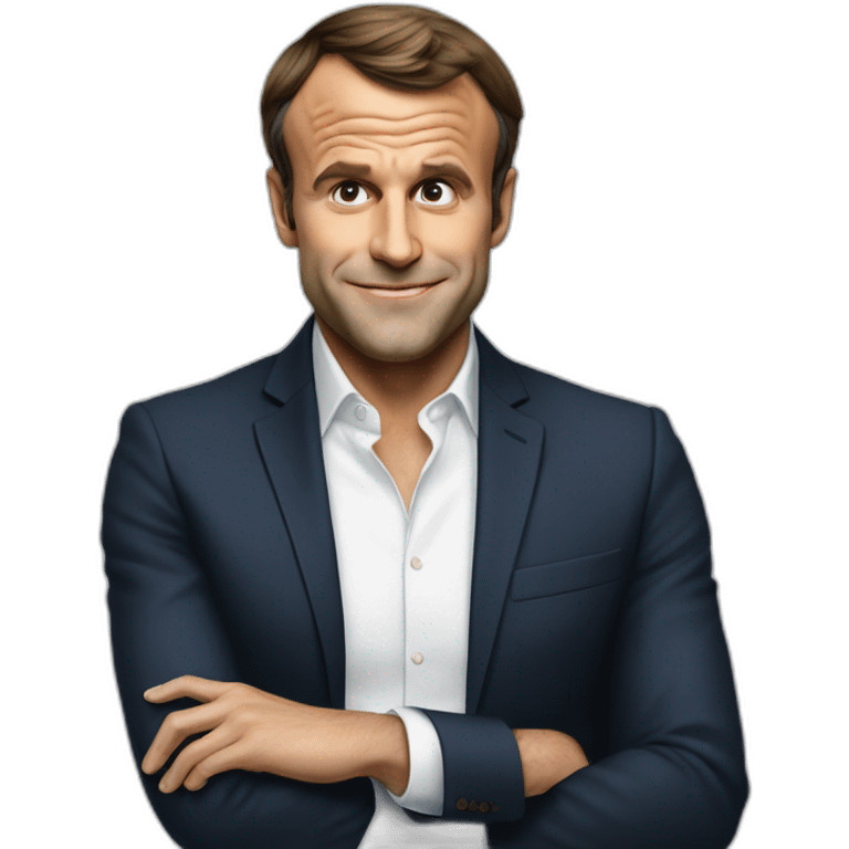 Emanuel Macron who making 🖕 sign emoji