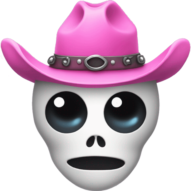 Ghost wearing pink cowboy hat with a black heart emoji