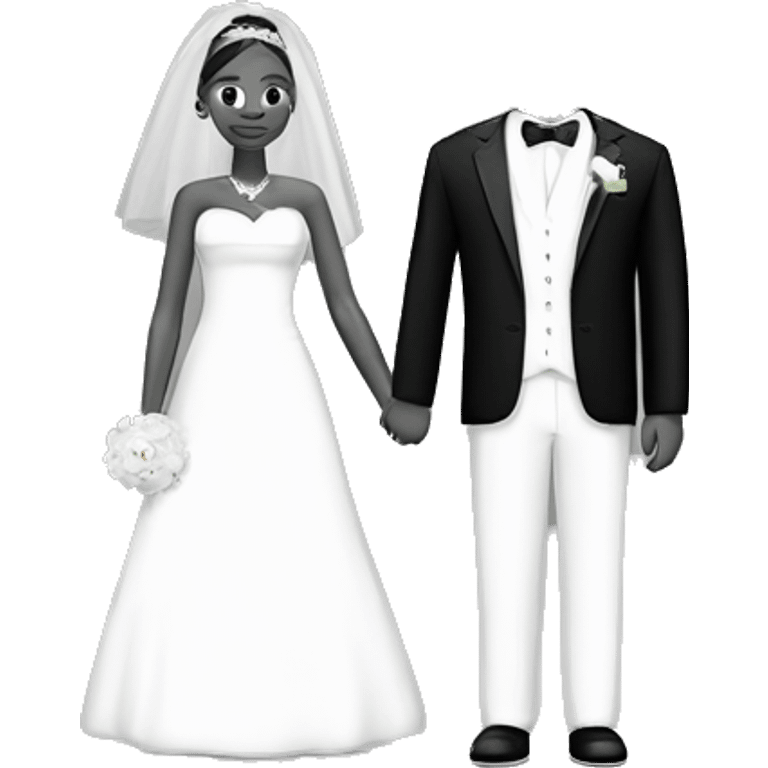 bridal couple dresses in black and white. please generate one without the people. just the dress emoji