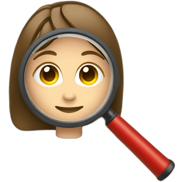 girl magnifying glass chart emoji