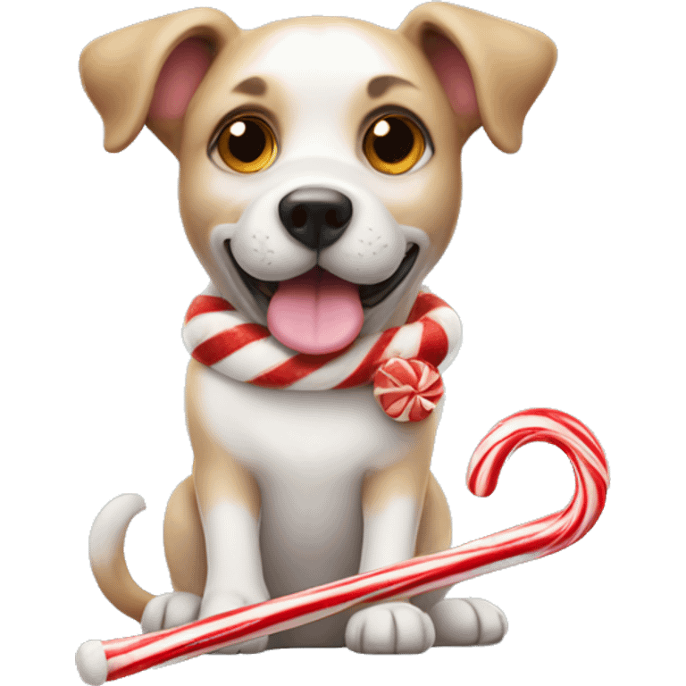 dog with candy cane emoji