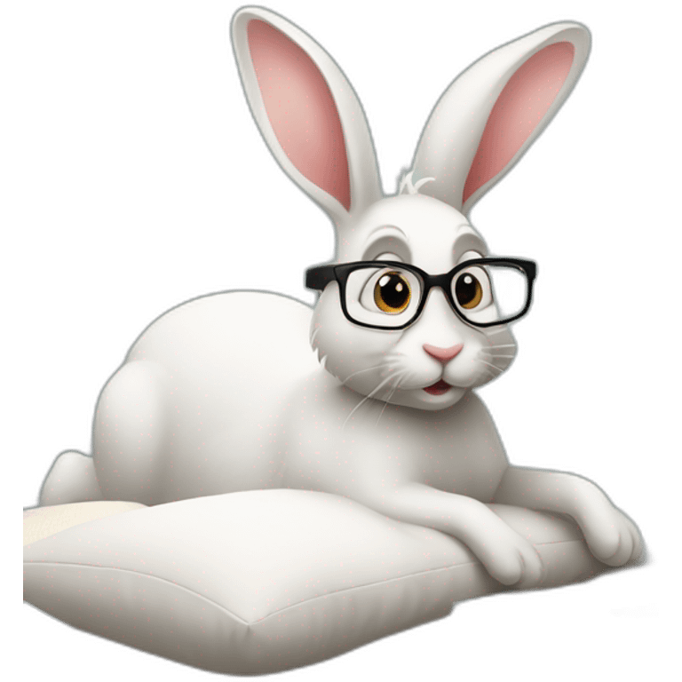 rabbit-with-eyeglasses-leaning-against-a-pillow-while-using-a-macbook emoji