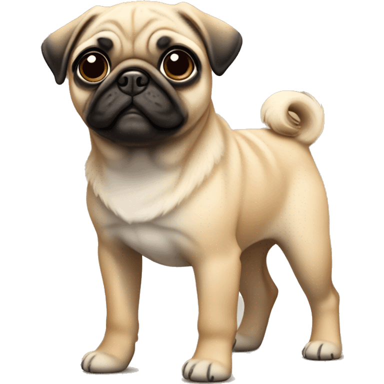 Fawn pug puppy standing emoji