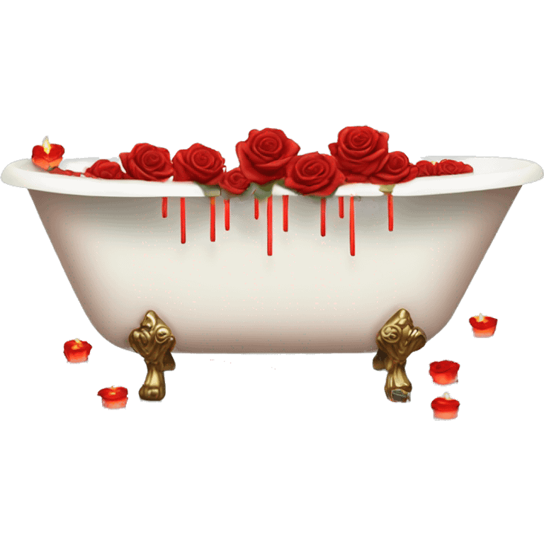 bathtub filled with candles and roses emoji