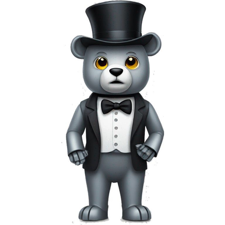 Robot bear with a top hat emoji