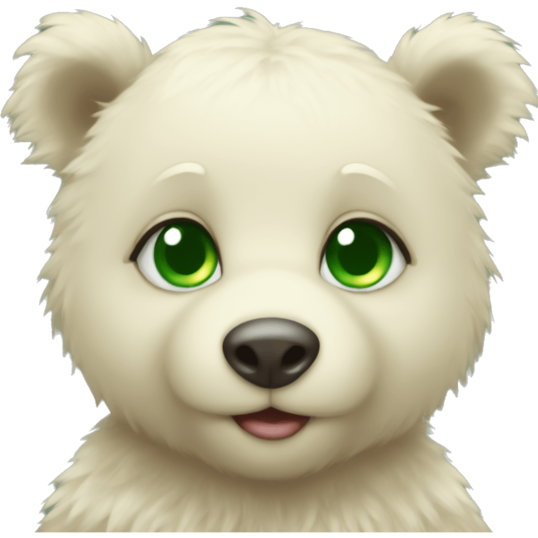 Baby bear green eyes Christmas  emoji