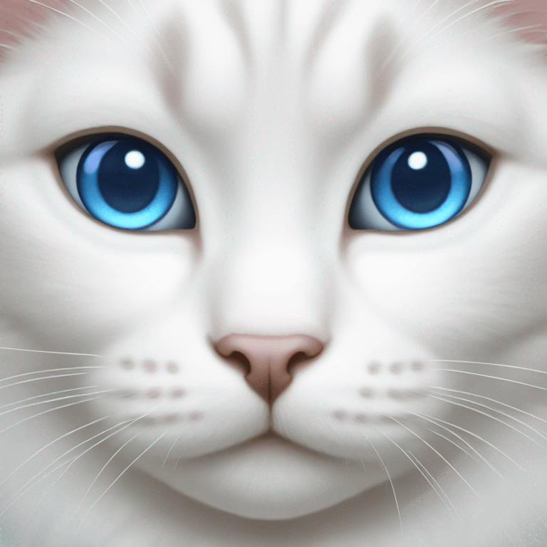 White cat blue eyes  emoji