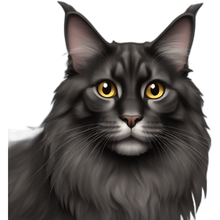 Black Maine coon emoji