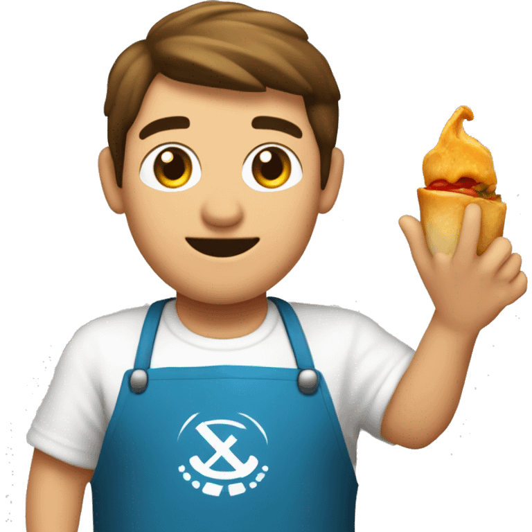 Un chico rubio con un embudo de cocina en la mano emoji