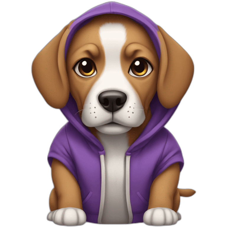 dog with purple hoodie emoji