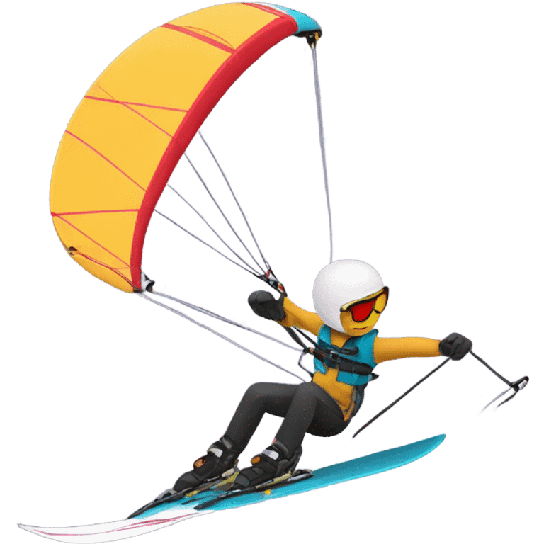 Skiing while kite boarding emoji