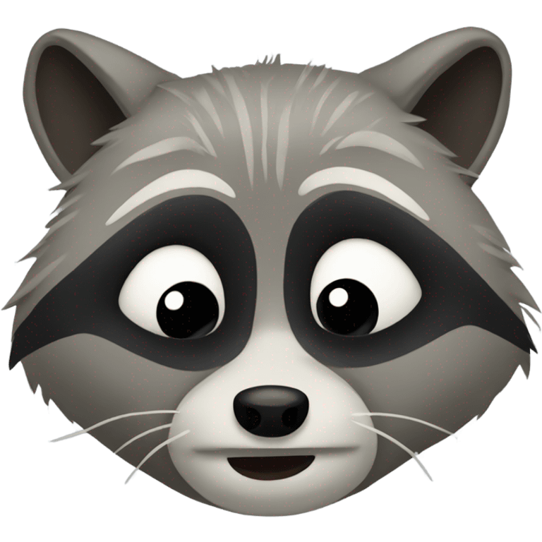 Raccoon with tearing eyes emoji