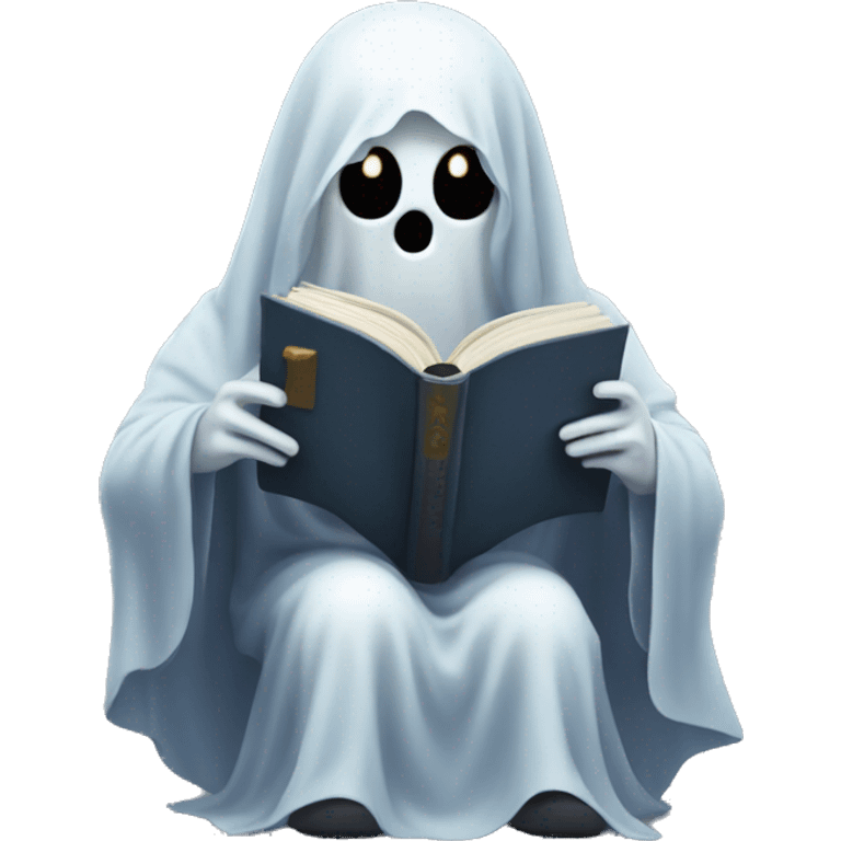 Ghost reading a book emoji