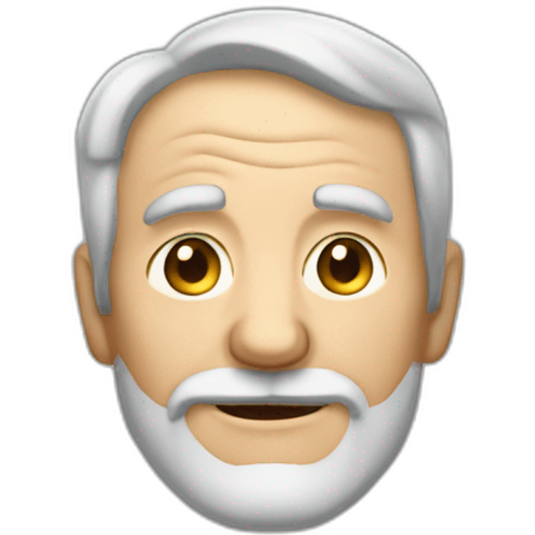 Gray haired old man with a short beard and classes; winking emoji