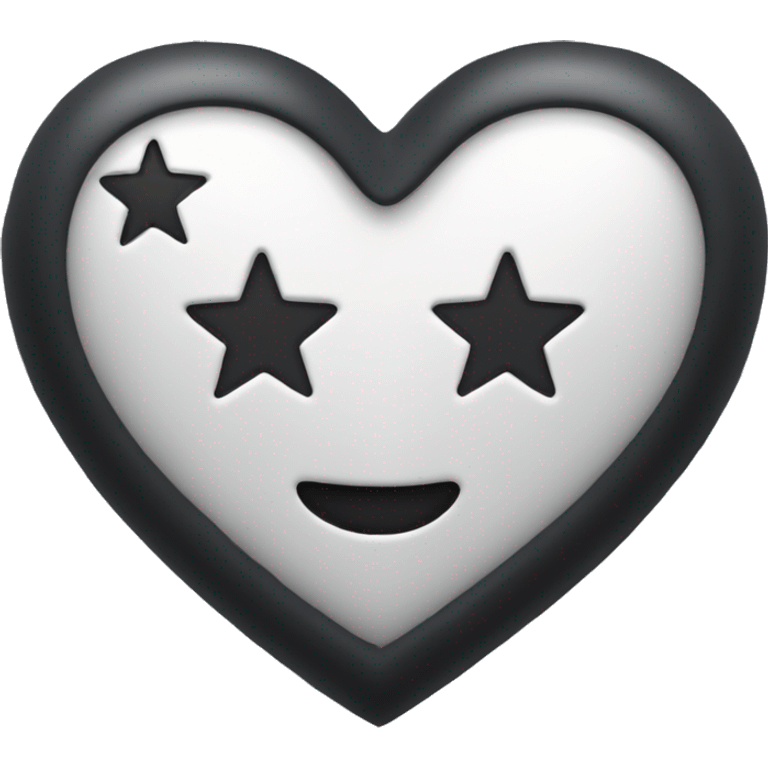 Coeur noir avec des étoiles  emoji