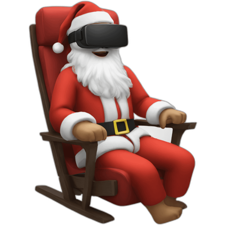 Santa in vr headset in chair emoji