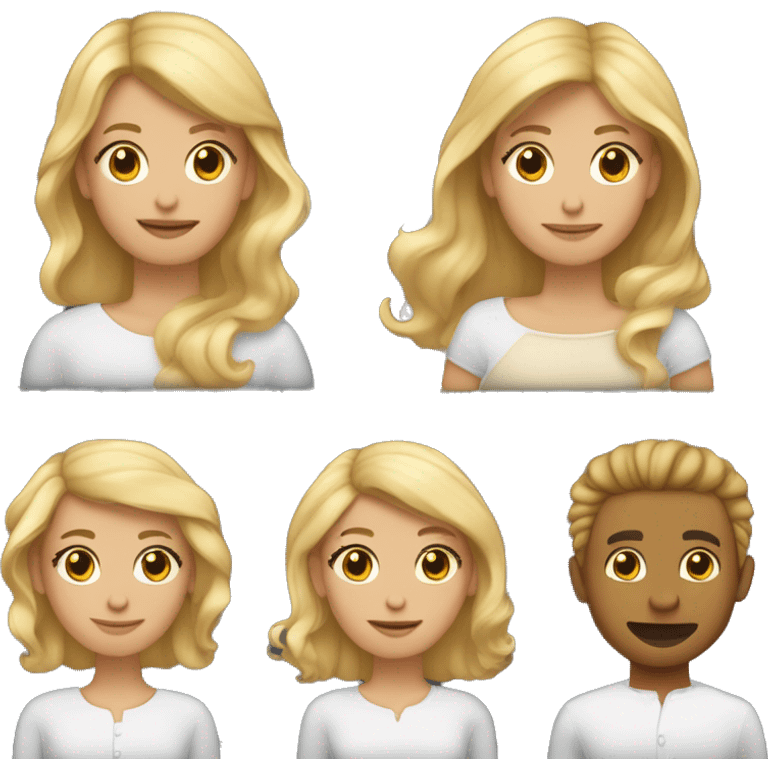 Pareja: ella rubia, con el pelo corto y el con el pelo negro. Van a casarse. emoji