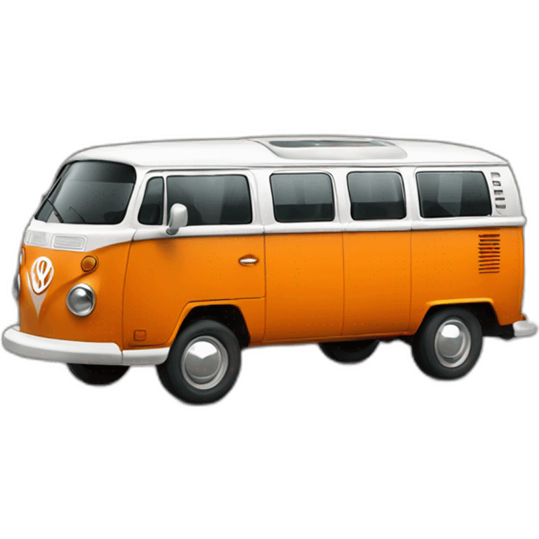 orange-t4-vw-bus-with-white-roof-extension emoji