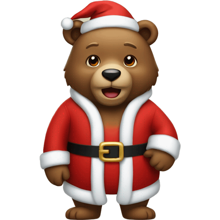 Bear wearing Santa outfit emoji