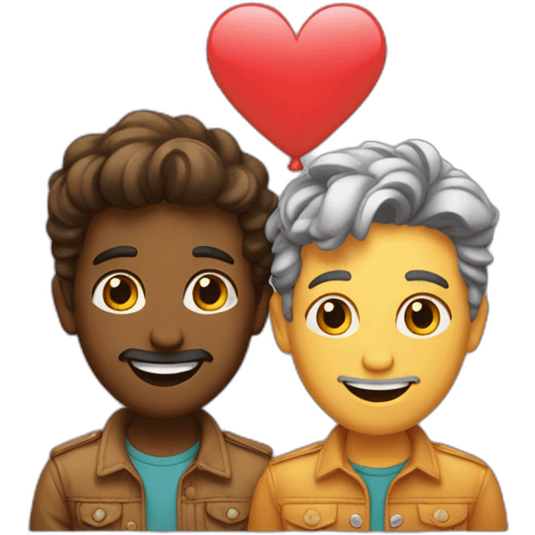 Couple de gay qui fond l’amour emoji