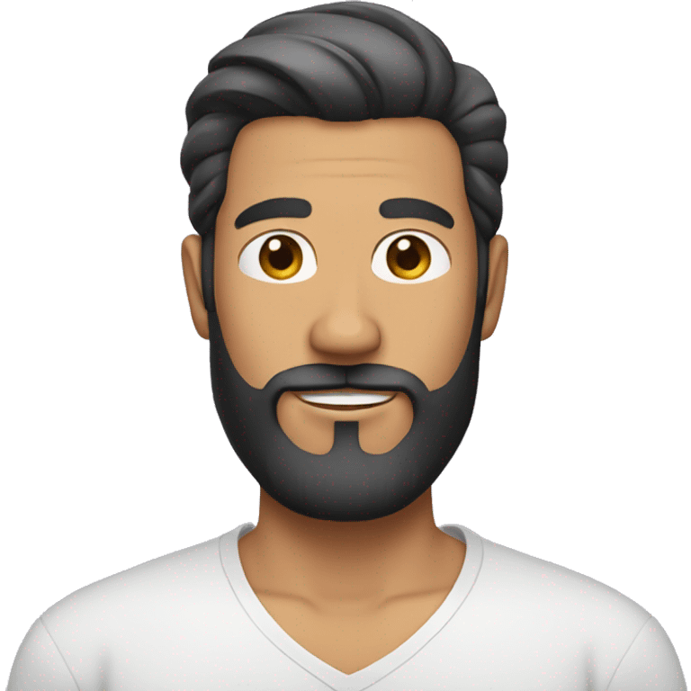 man with slick back hair and beard emoji