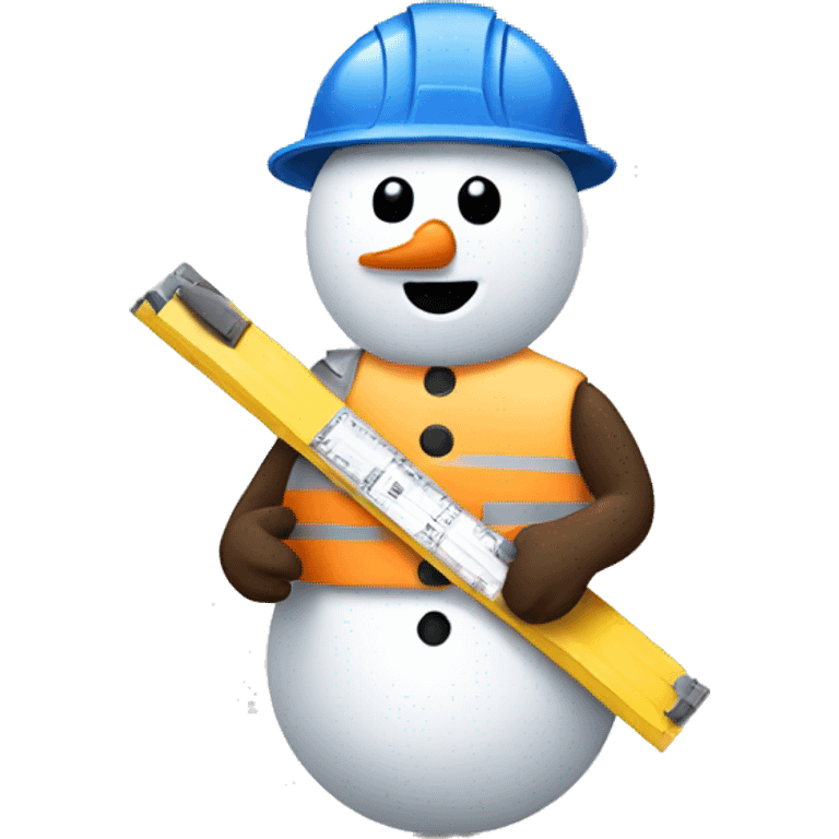 snowman holding construction plans emoji