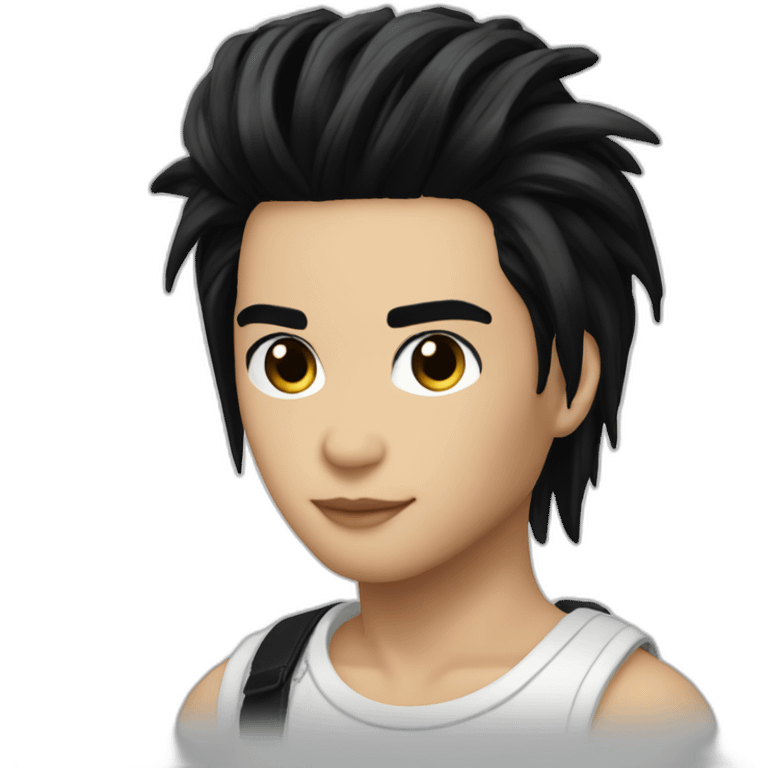 Bill Kaulitz black hair with highlights emoji