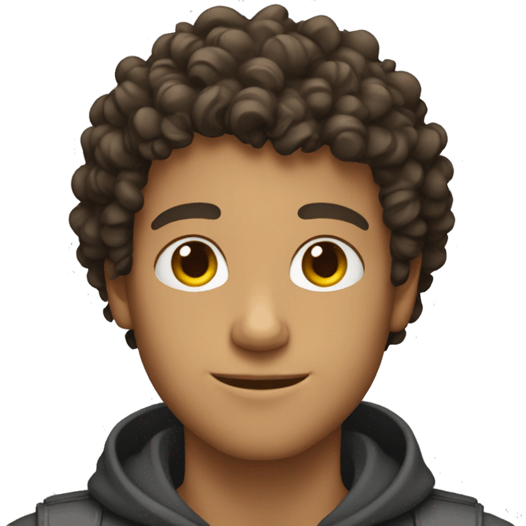 Young and handsome guy with curly hair emoji