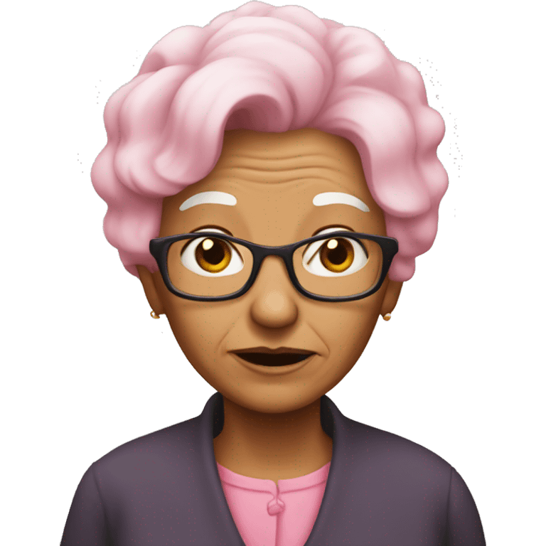 Old woman with pink hair  emoji