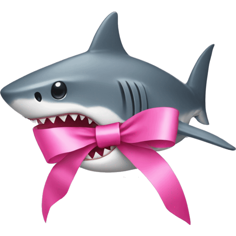 shark with pink ribbon emoji