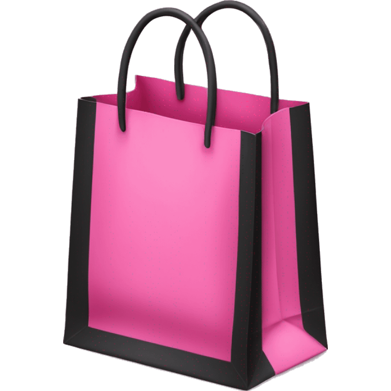 Realistic small black and pink shopping bag emoji