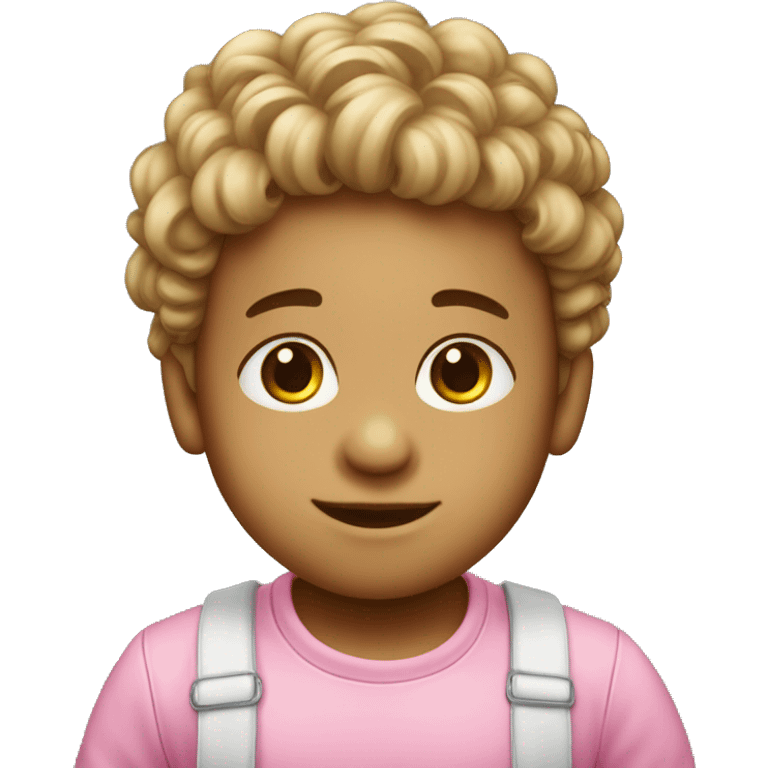 Bambino con capelli ricci e viso rosa  emoji