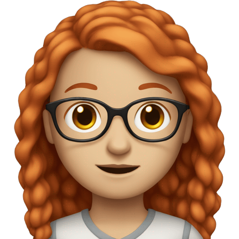 White girl with red hair and glasses  emoji