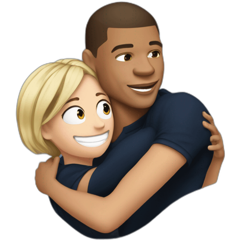 Emmanuelle Macron hug Kylian Mbappe emoji