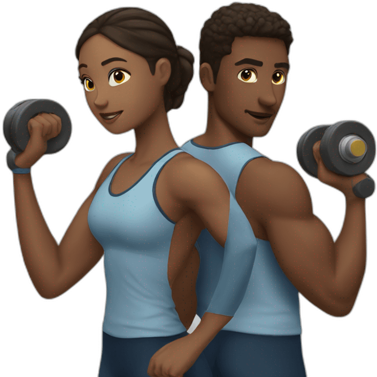 couple training together emoji