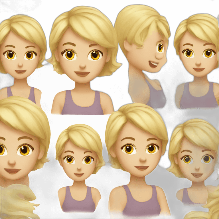 very beautiful short blond hair girl emoji