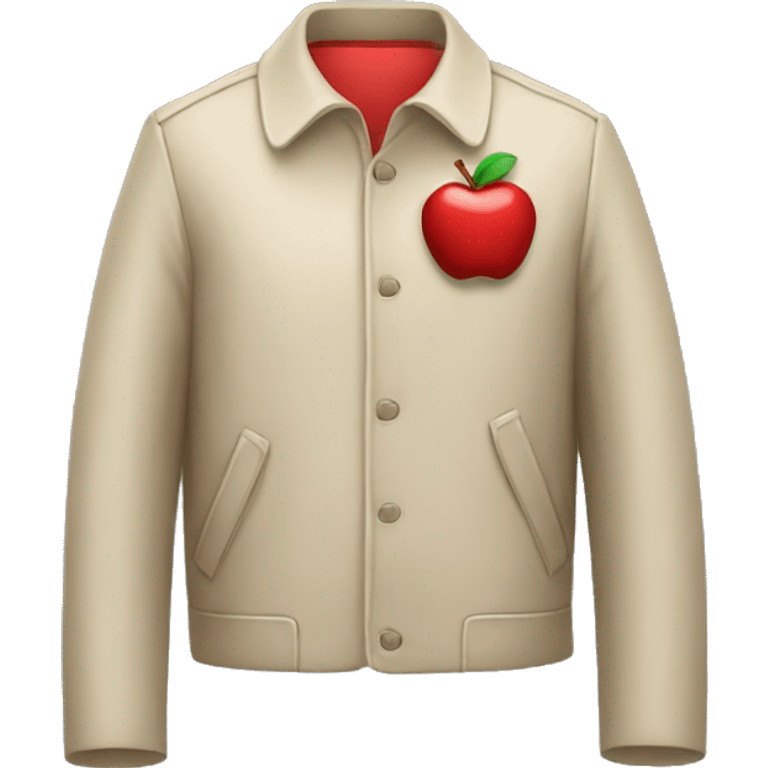 jacket with a red apple in the center emoji